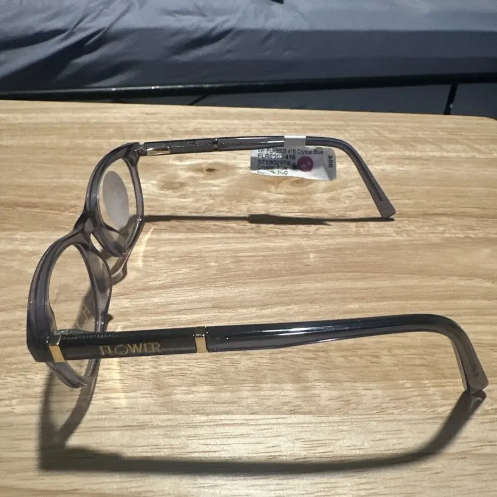 Flower Eyeglasses Frame Women's 6003 Maggie Blue Full Rim Rectangular 50-19-140